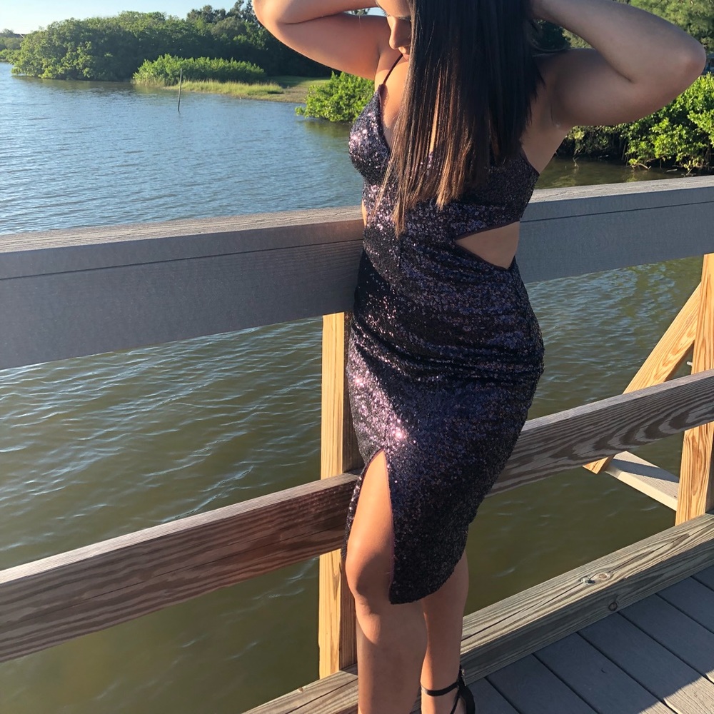 Sparkly purple dress